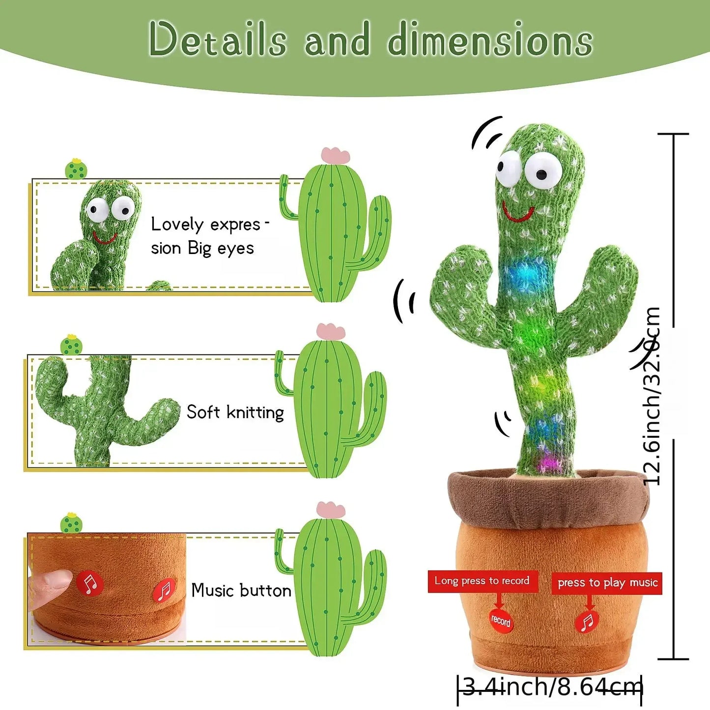 Dancing Talking Cactus Toy For Baby Boys And Girls