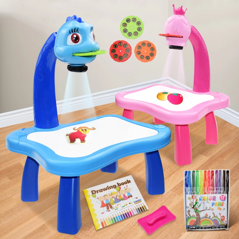 Children LED Projector Drawing Table Toy Painting Set