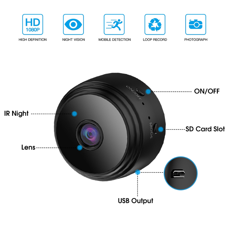 WiFi Mini Camera Wireless 1080P Video Recorder Voice Recorder