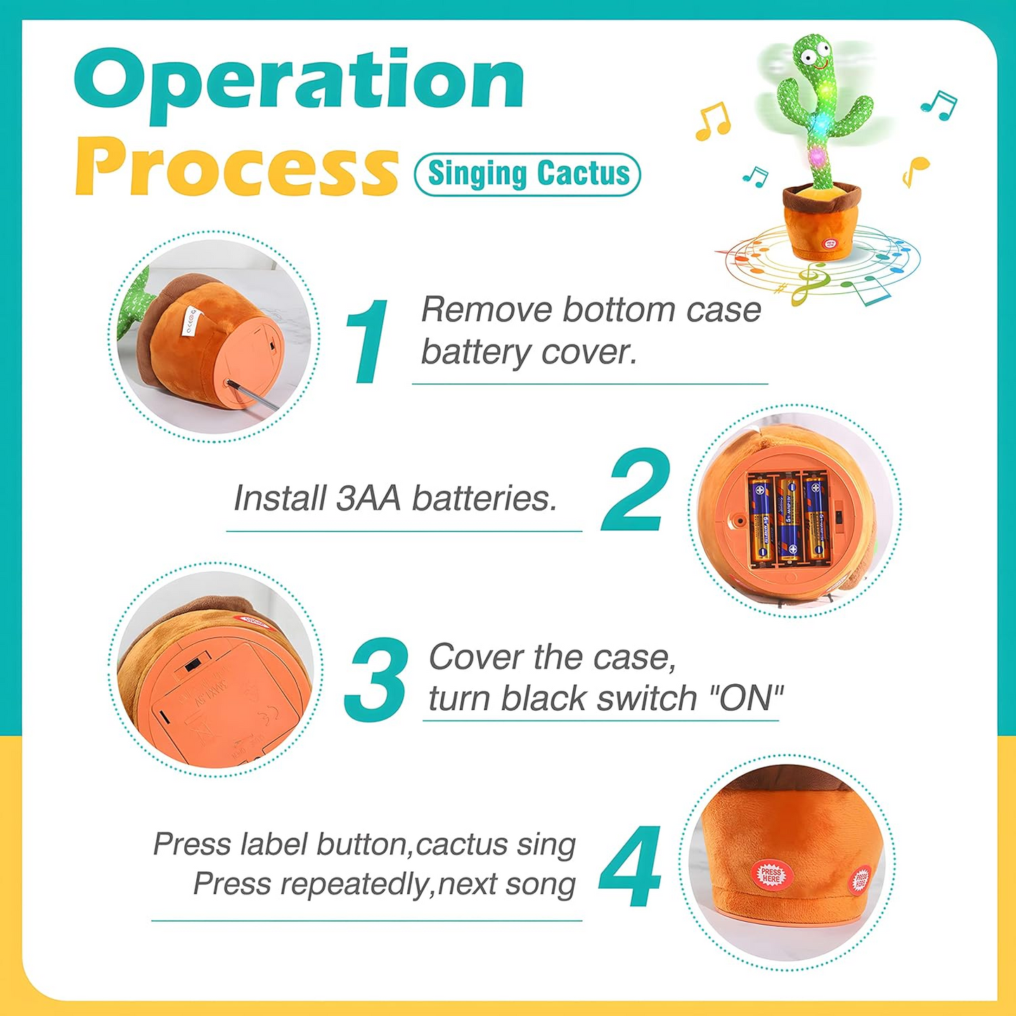 Dancing Talking Cactus Toy For Baby Boys And Girls