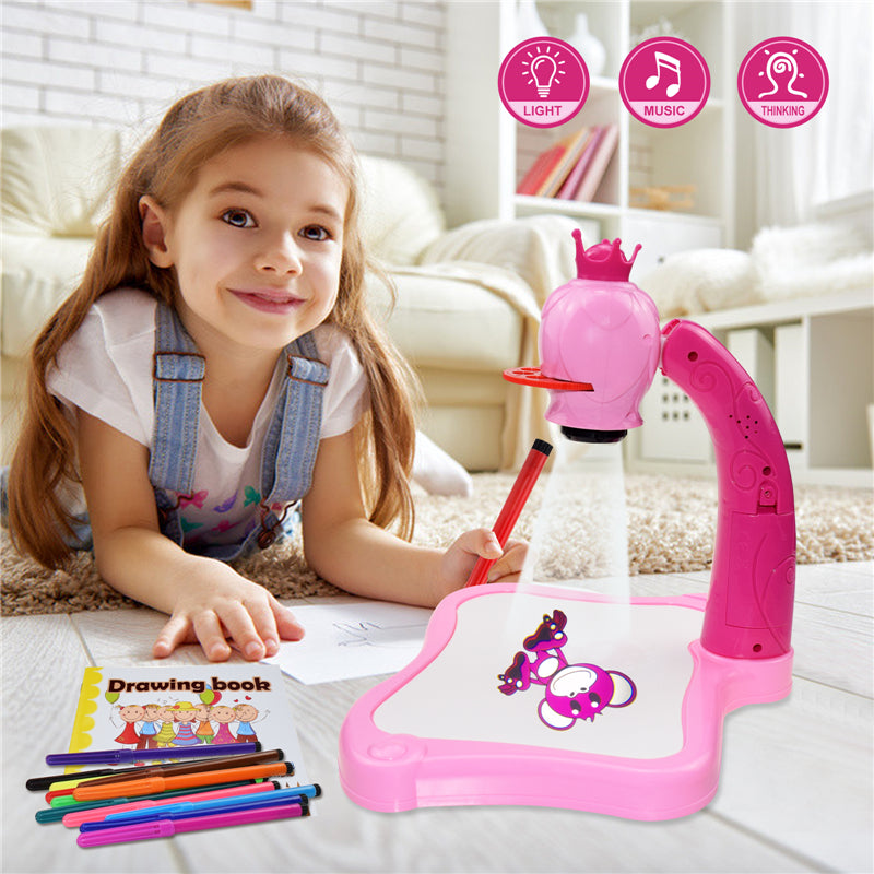 Children LED Projector Drawing Table Toy Painting Set