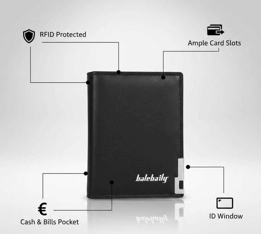 BaleBaily Wallet 💼✨ Compact, Elegant Unisex Design for Cash & Cards Easy Pocket Carry